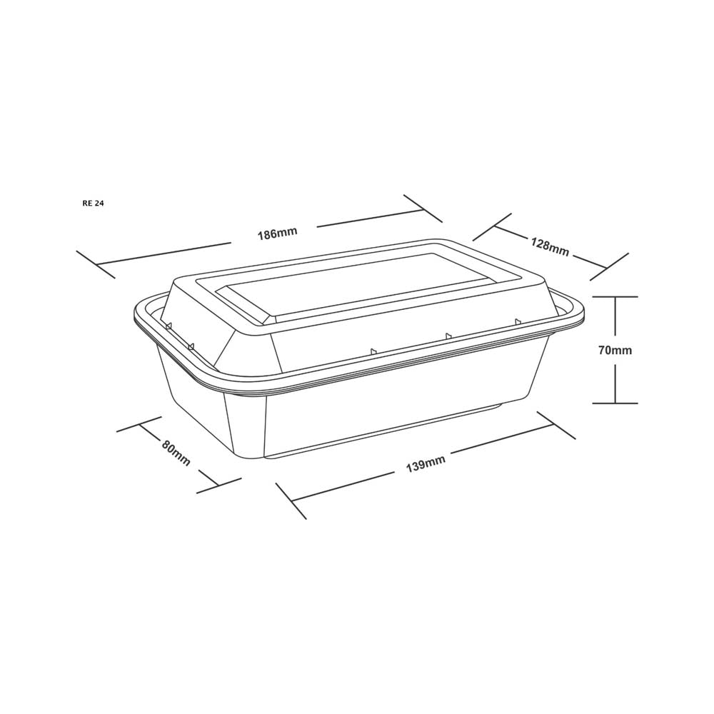 Disposoul Rectangular Container Premium Series RE 24 With LID 720ML