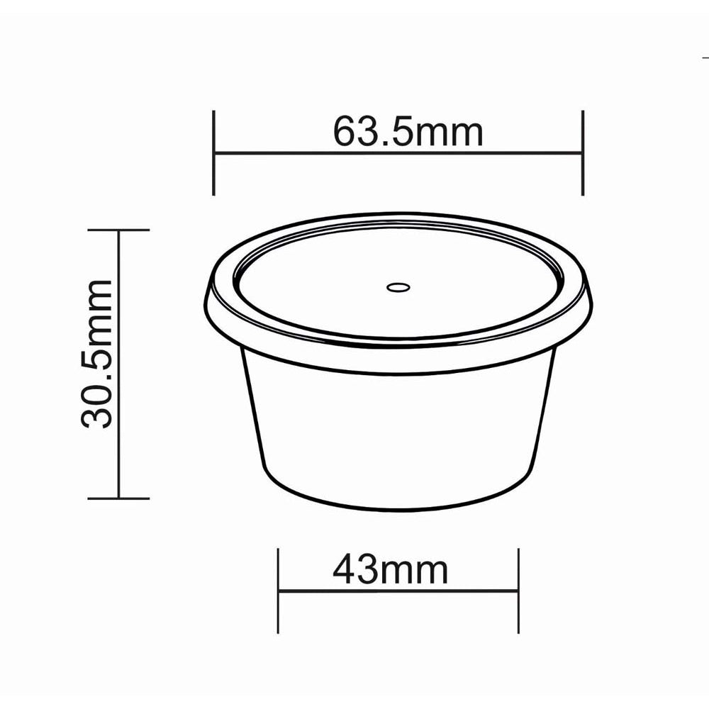 Disposoul Round Food Container With LID 2 Oz 50Ml