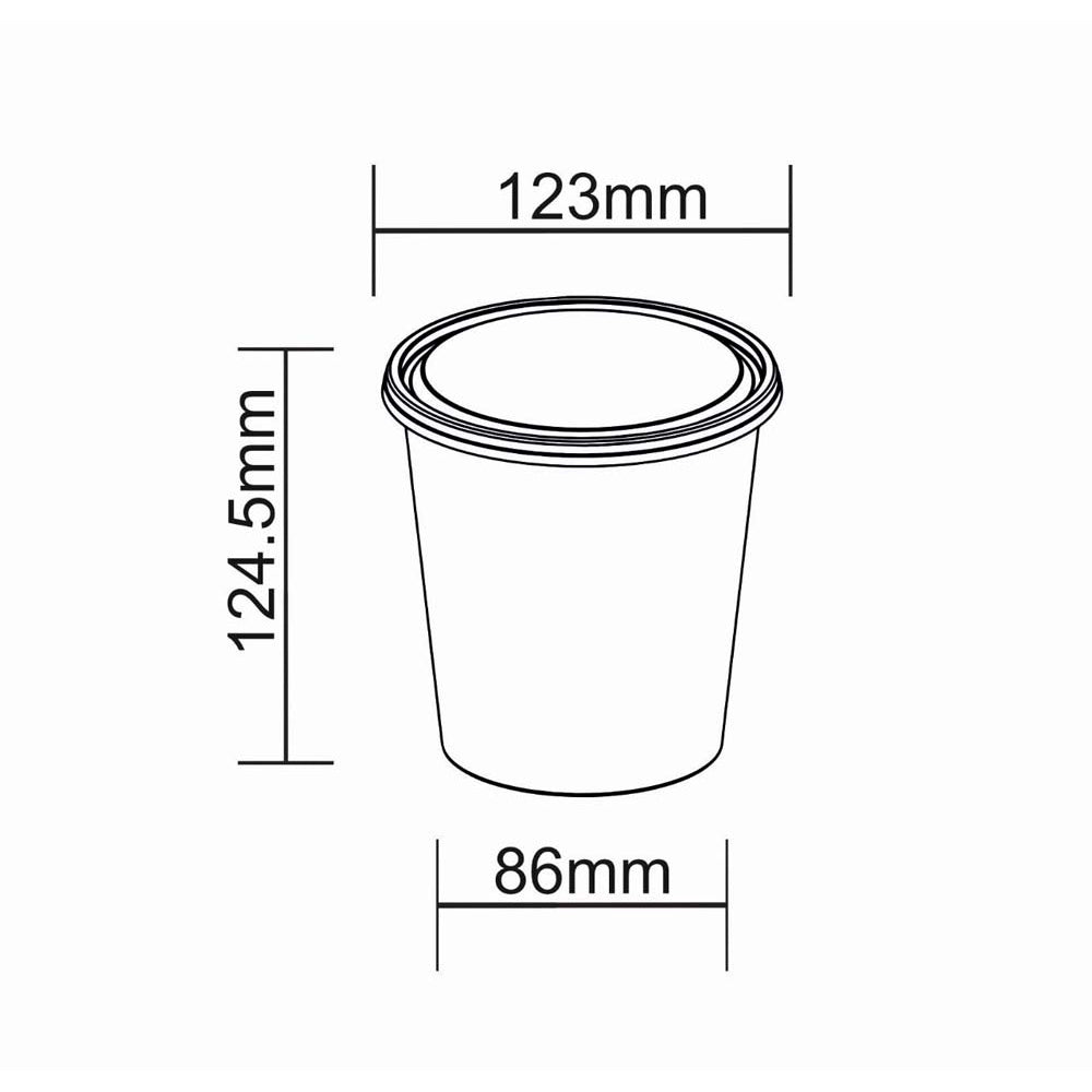 Disposoul Round Food Container With LID 34 Oz 1000Ml