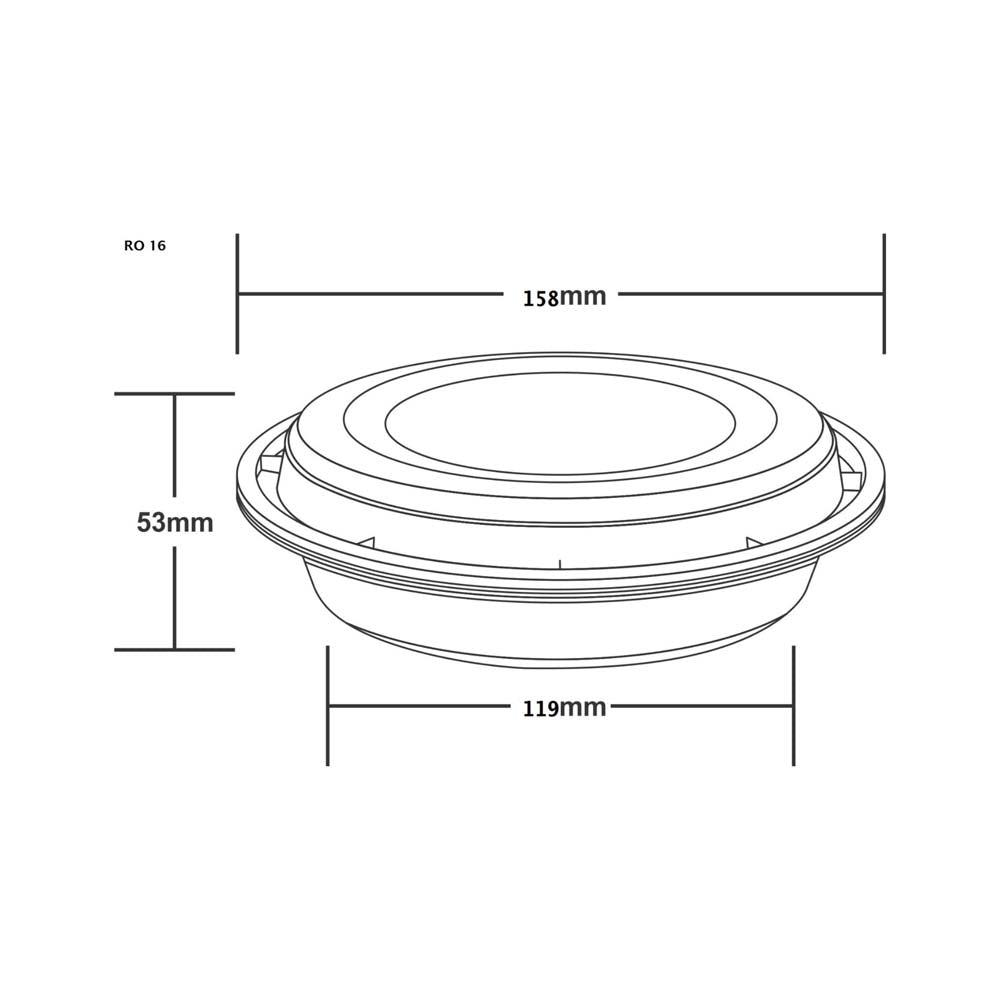 Disposoul Round Food Container Premium Series RO 16 With LID 480ML