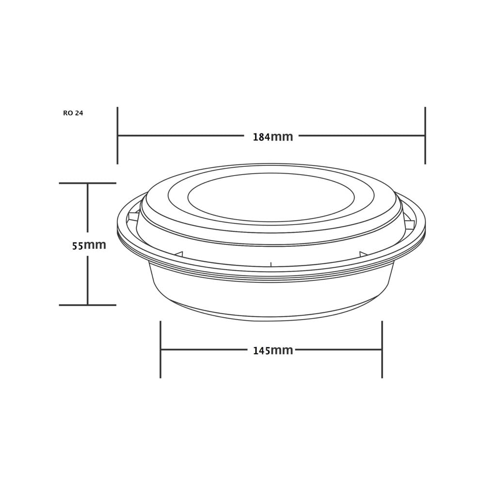 Disposoul Round Food Container Premium Series RO 24 With LID 720ML