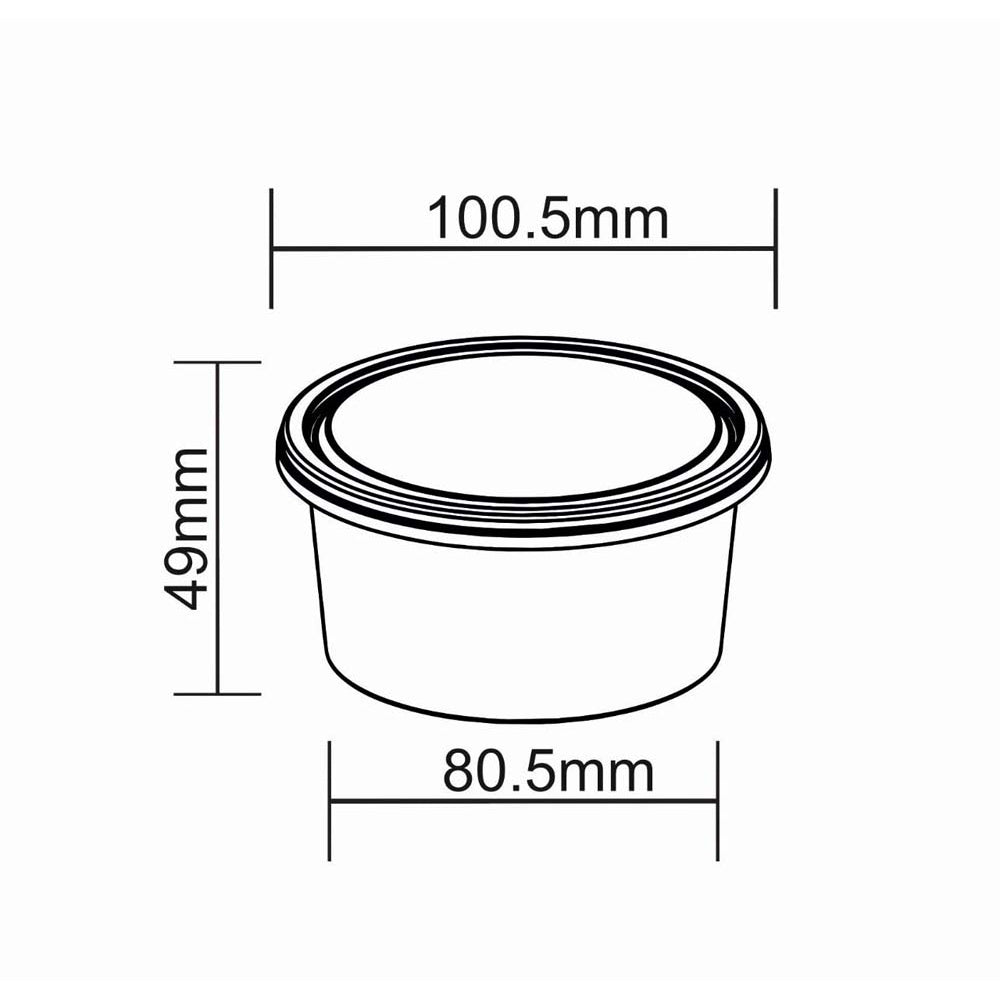 Disposoul Round Food Container With LID 8 Oz 250Ml Tall