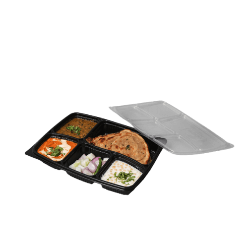 Disposoul 5 Compartment Meal Box XL Tray With Lid