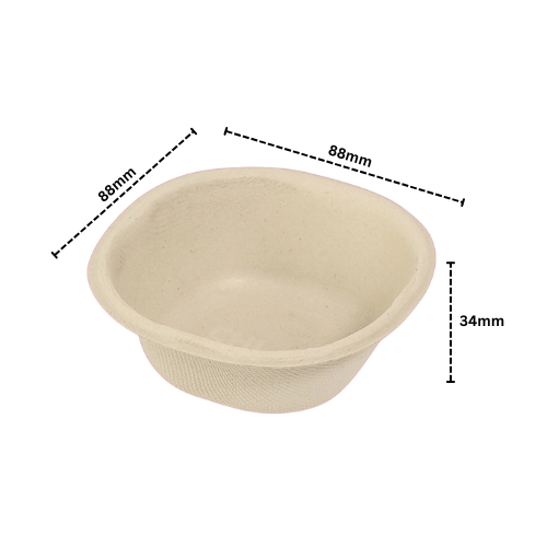 Disposoul Bagasse Round Disposable Bowl 120Ml