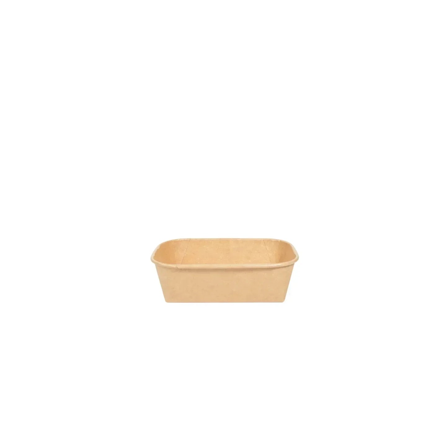 Brown rectangular disposable food container on white background