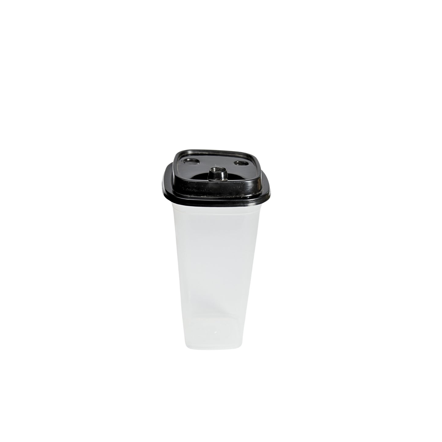 Disposoul Transparent Square 350ML Sipper Glass with Lids