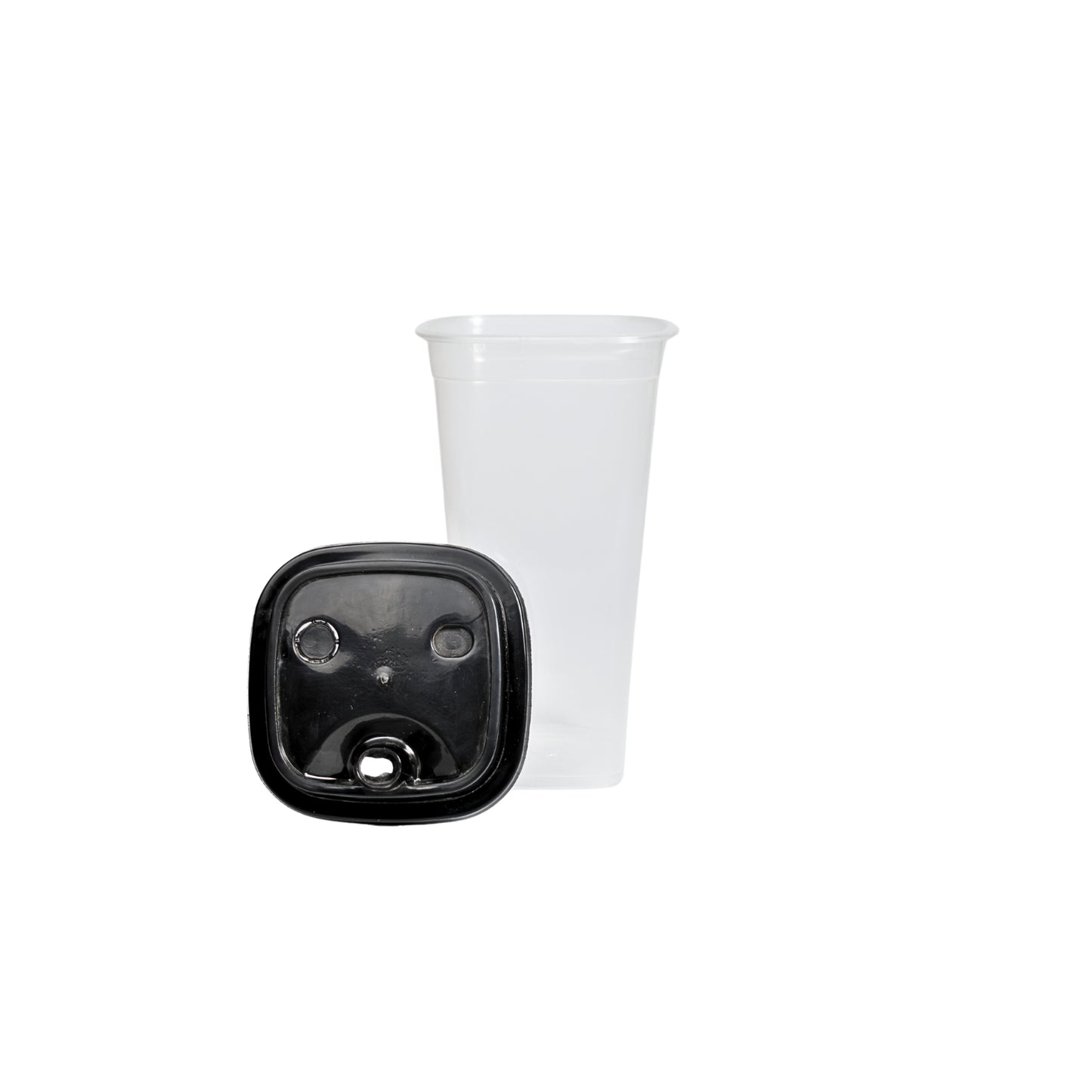 Disposoul Transparent Square 350ML Sipper Glass with Lids