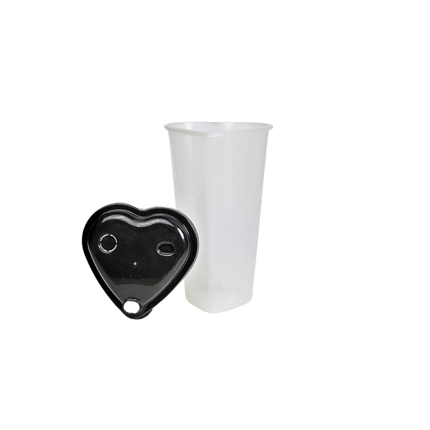 Disposoul Transparent Heart 250ML Sipper Glass with Lids
