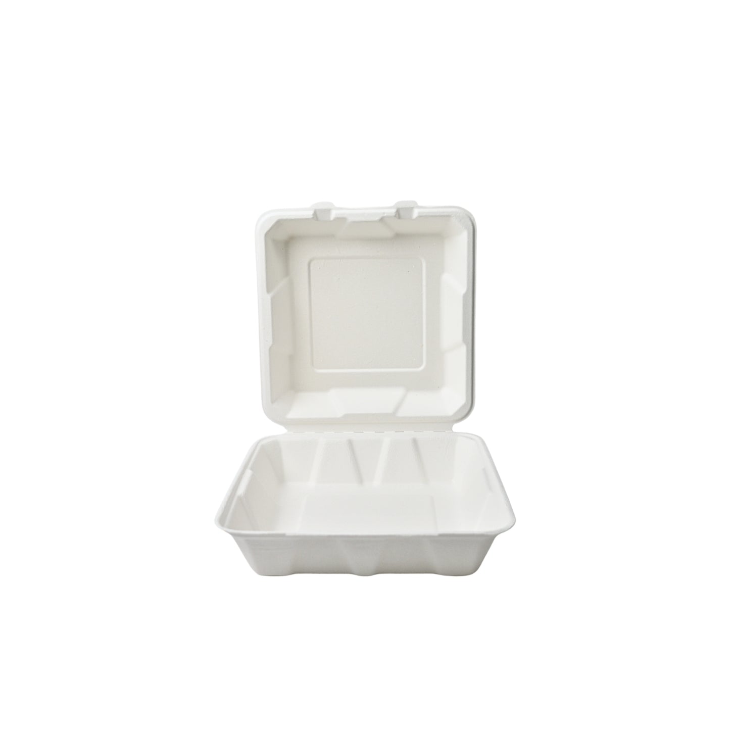 Disposoul 9"x9" Square Sugarcane Bagasse Clamshell Container Box
