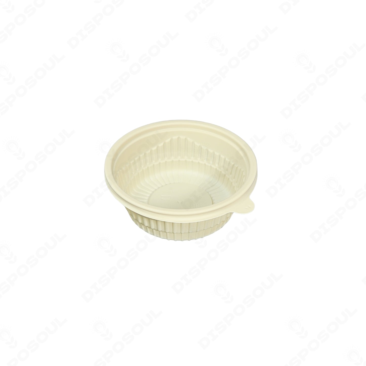 Disposoul Round Cornstarch Disposable Food Container With Lid 350Ml