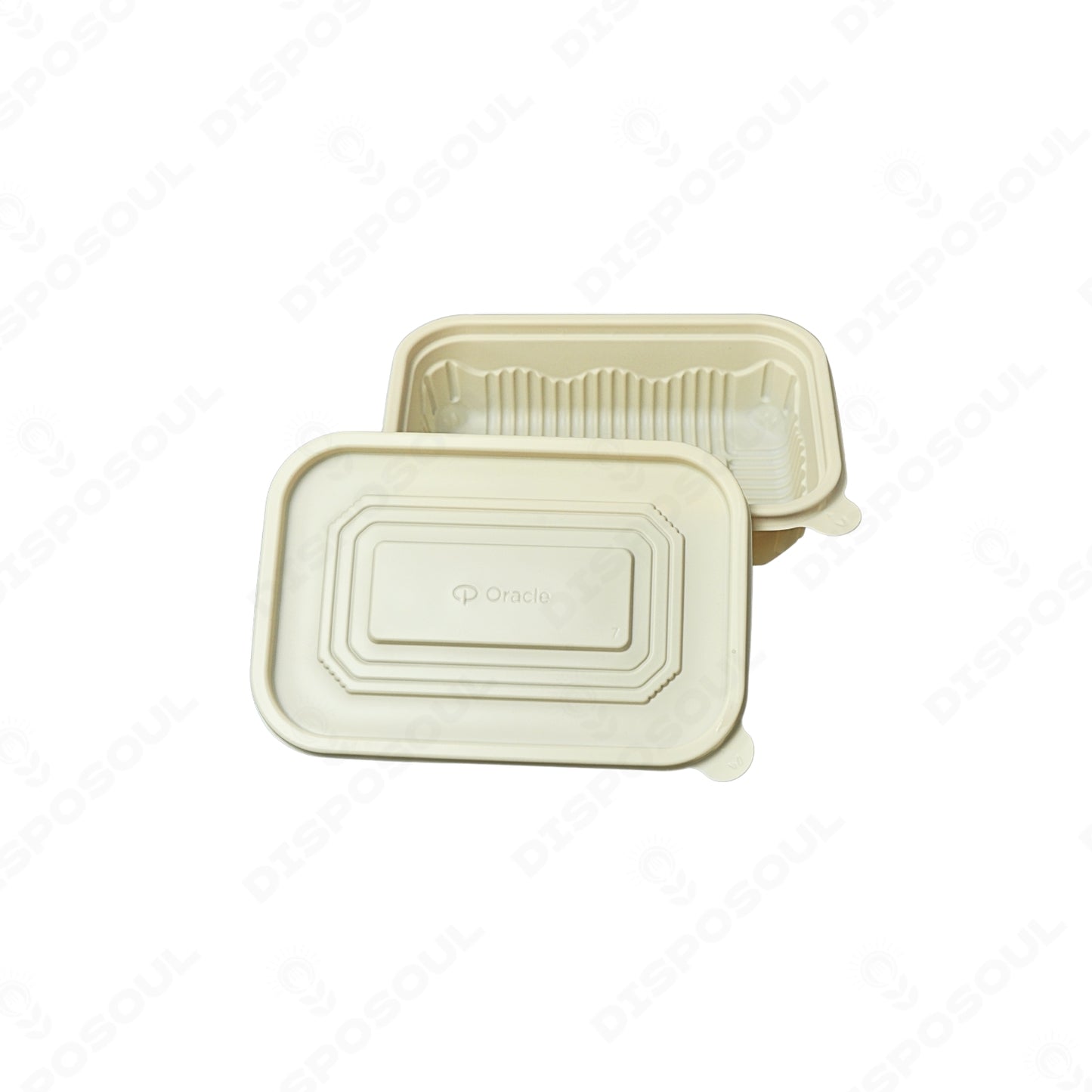 Disposoul Rectangular Cornstarch Disposable Food Container With Lid 500Ml