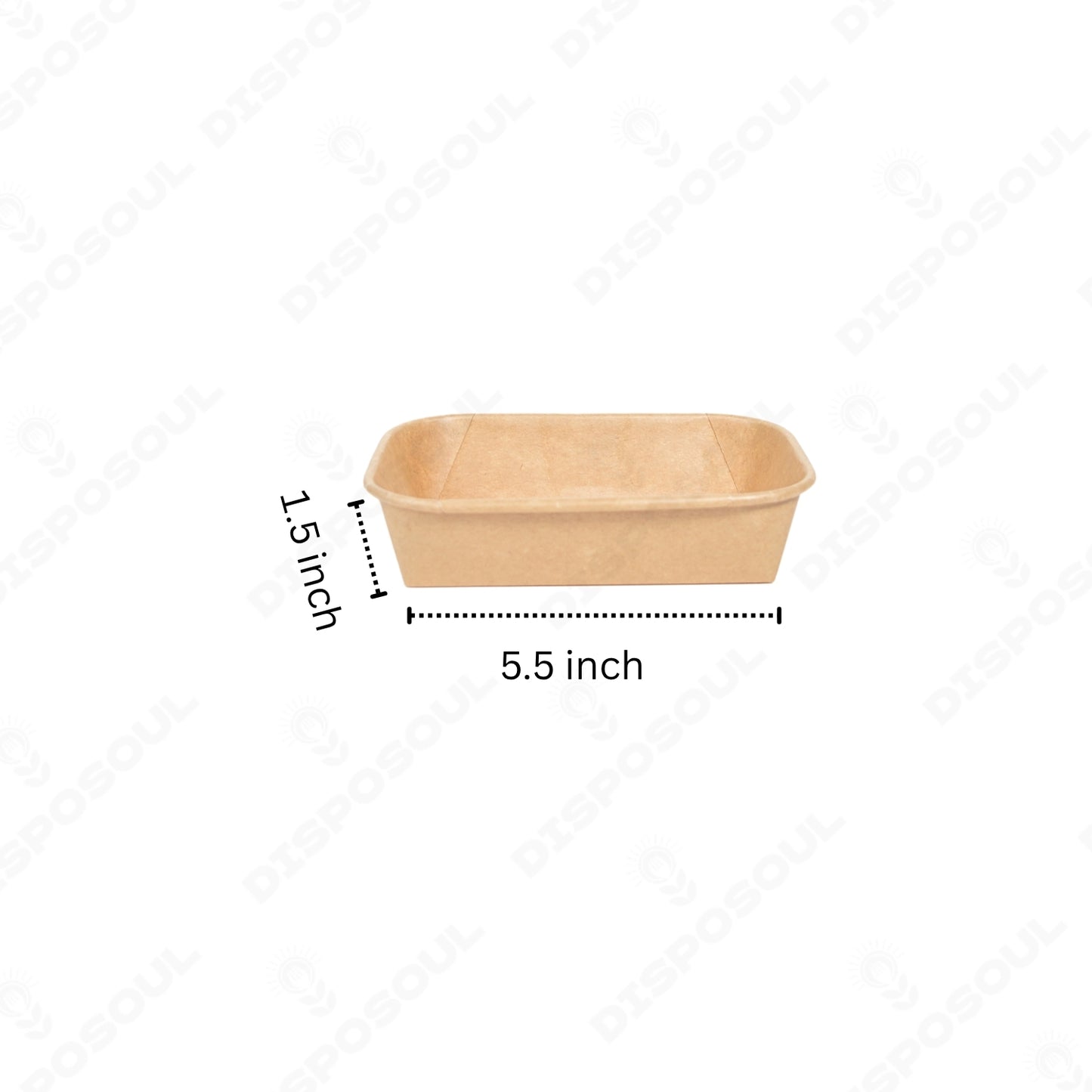 Disposoul Rectangular Paper Container Kraft with LID 500ML