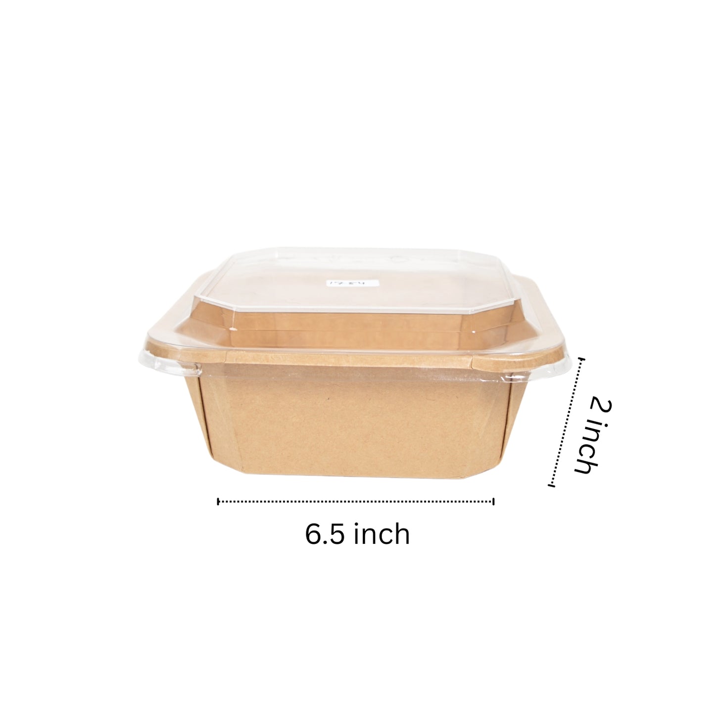 Disposoul 4311K Square Kraft Paper Container With PP Lid