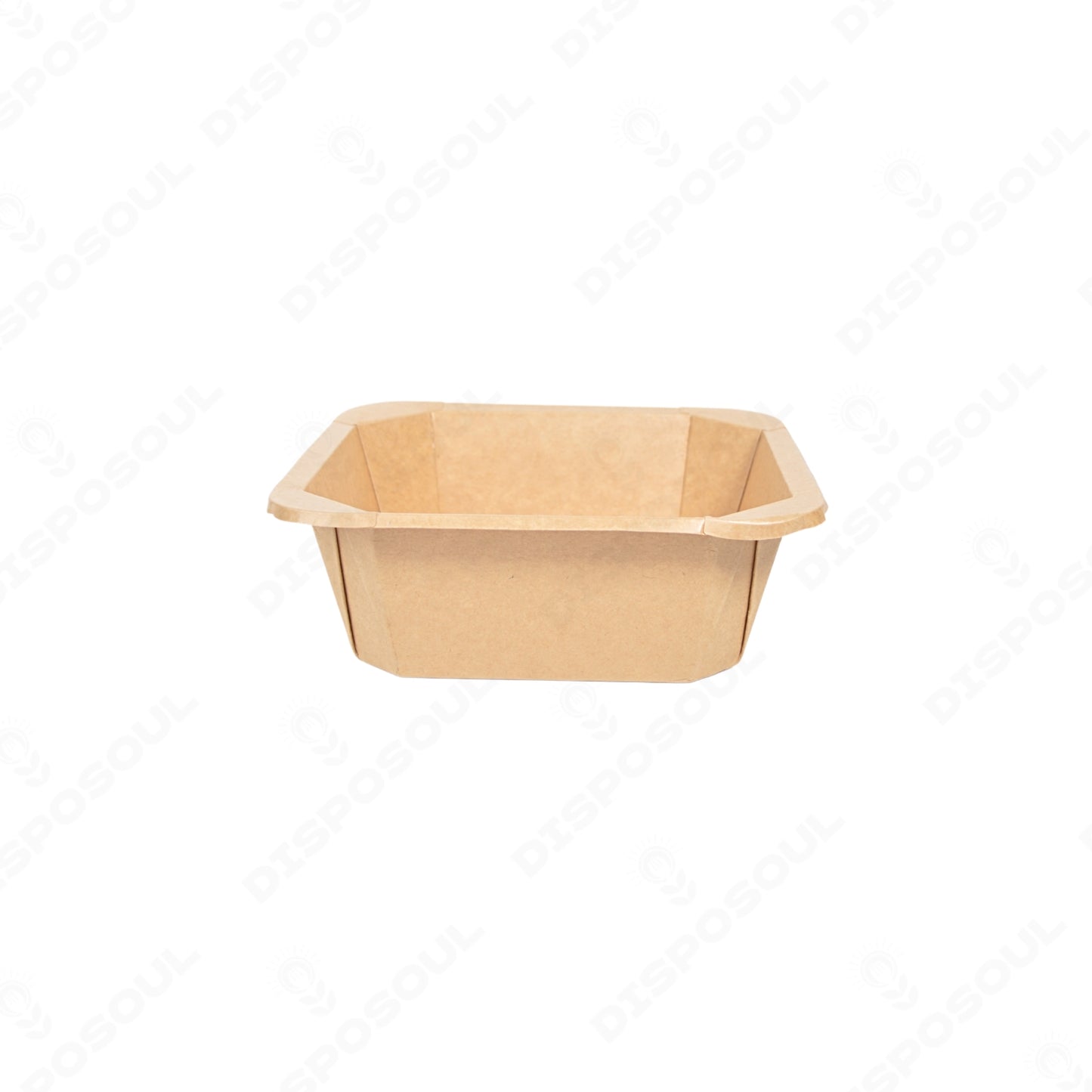 Disposoul 4304K Square Kraft Paper Container With PP Lid
