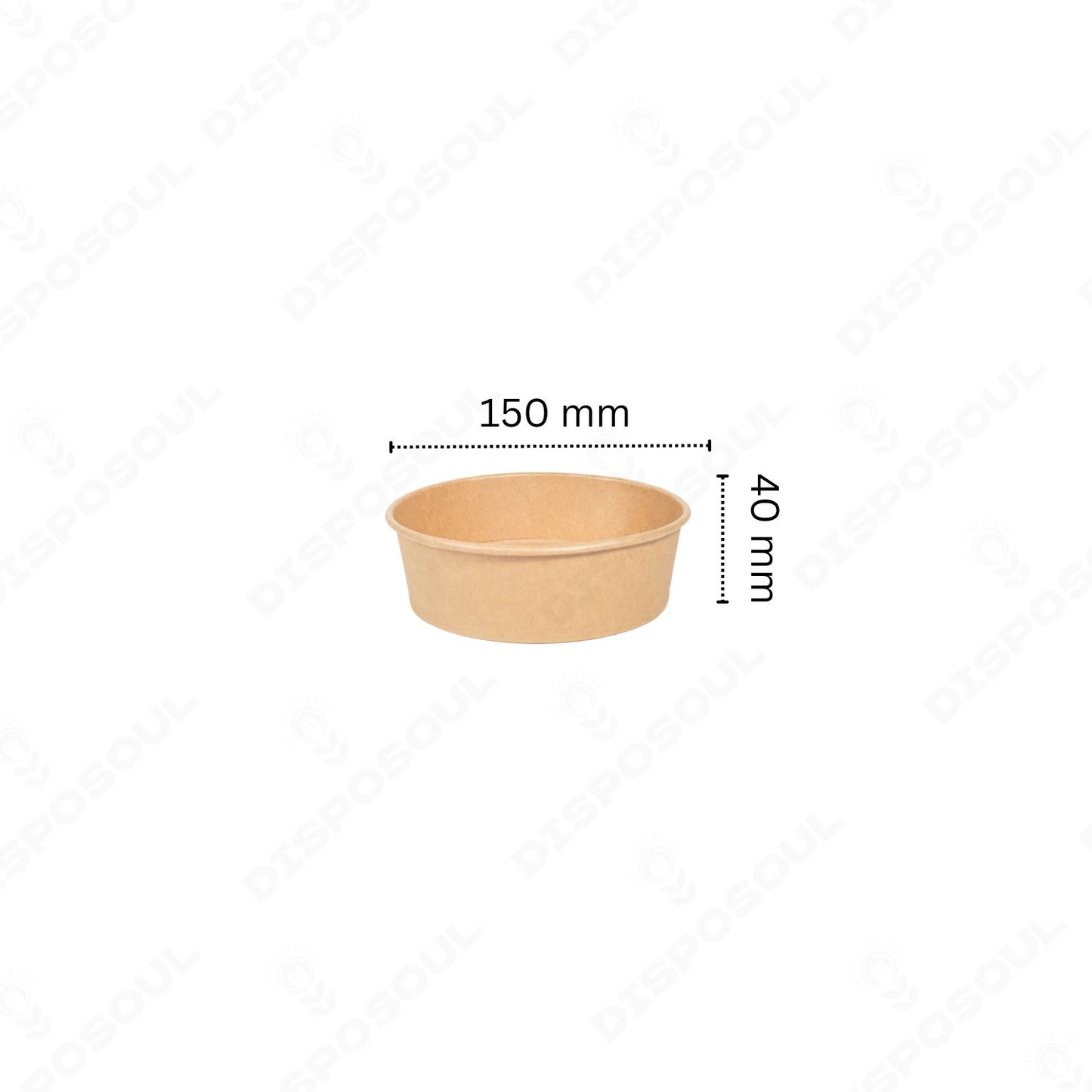 Disposoul Salad Round Paper Container 150DIA with LID 500ML