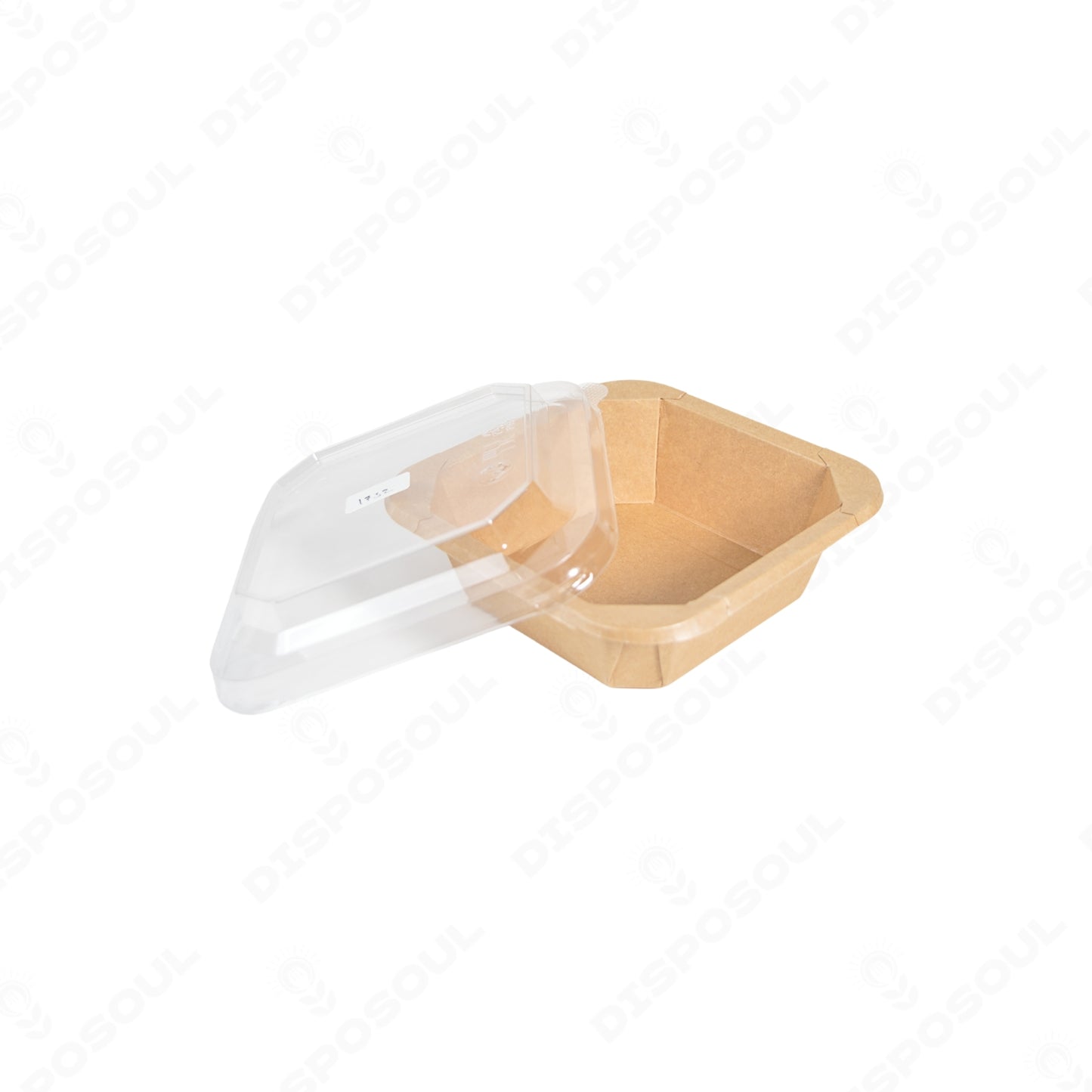 Disposoul 4303K Square Kraft Paper Container With PP Lid