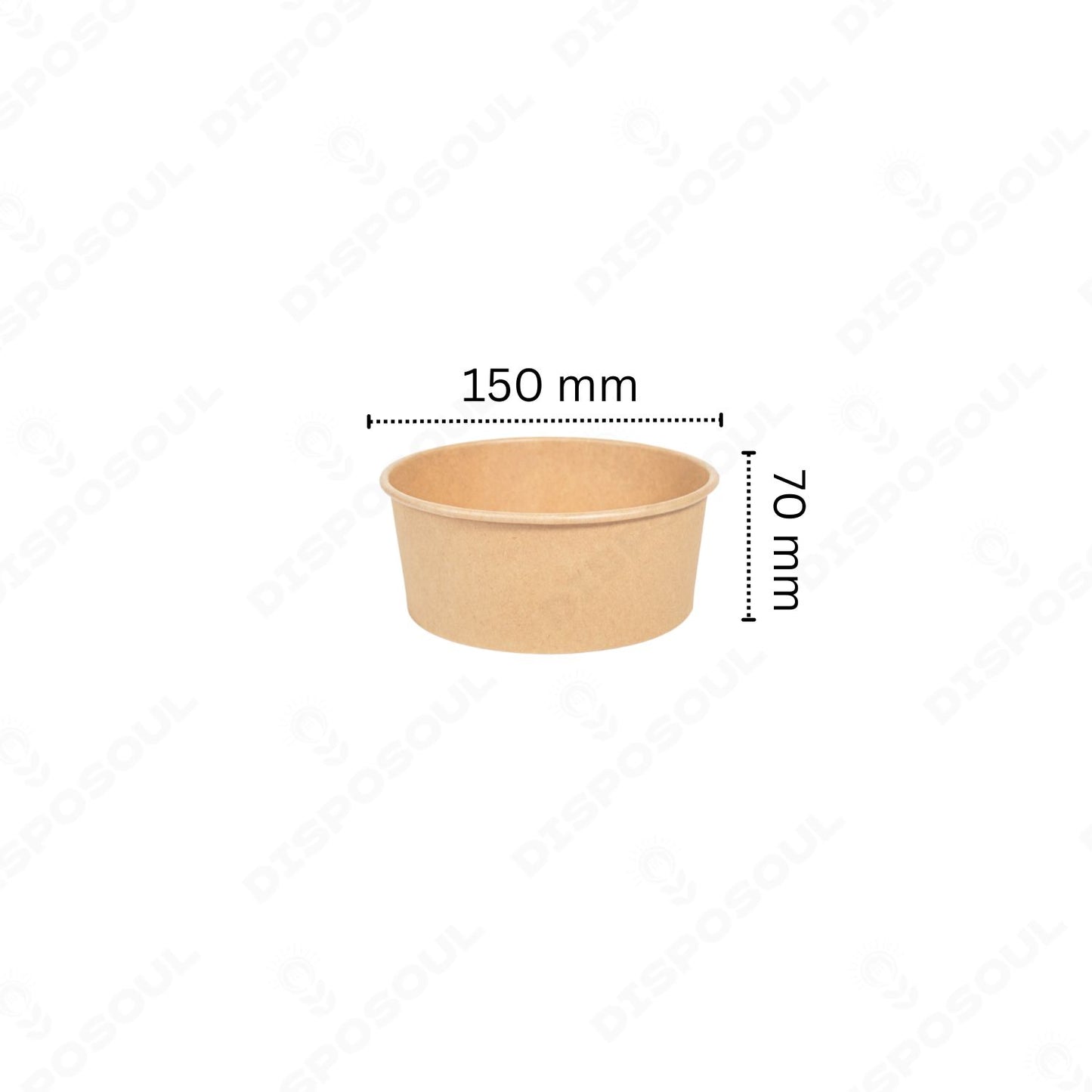 Disposoul Salad Round Paper Container 150DIA with LID 750ML