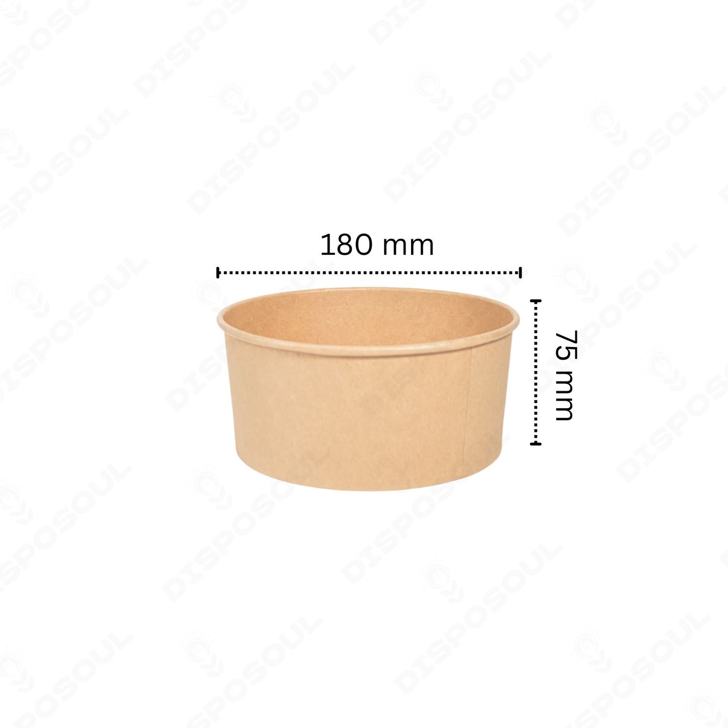 Disposoul Salad Round Paper Container 150DIA with LID 1000ML