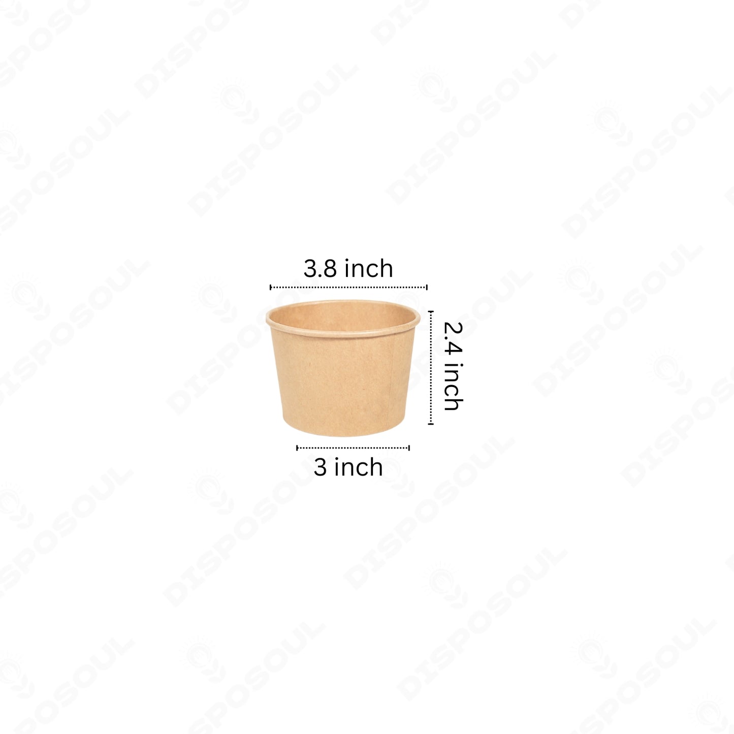Disposoul Round Paper Container Kraft with 98DIA LID 250ML