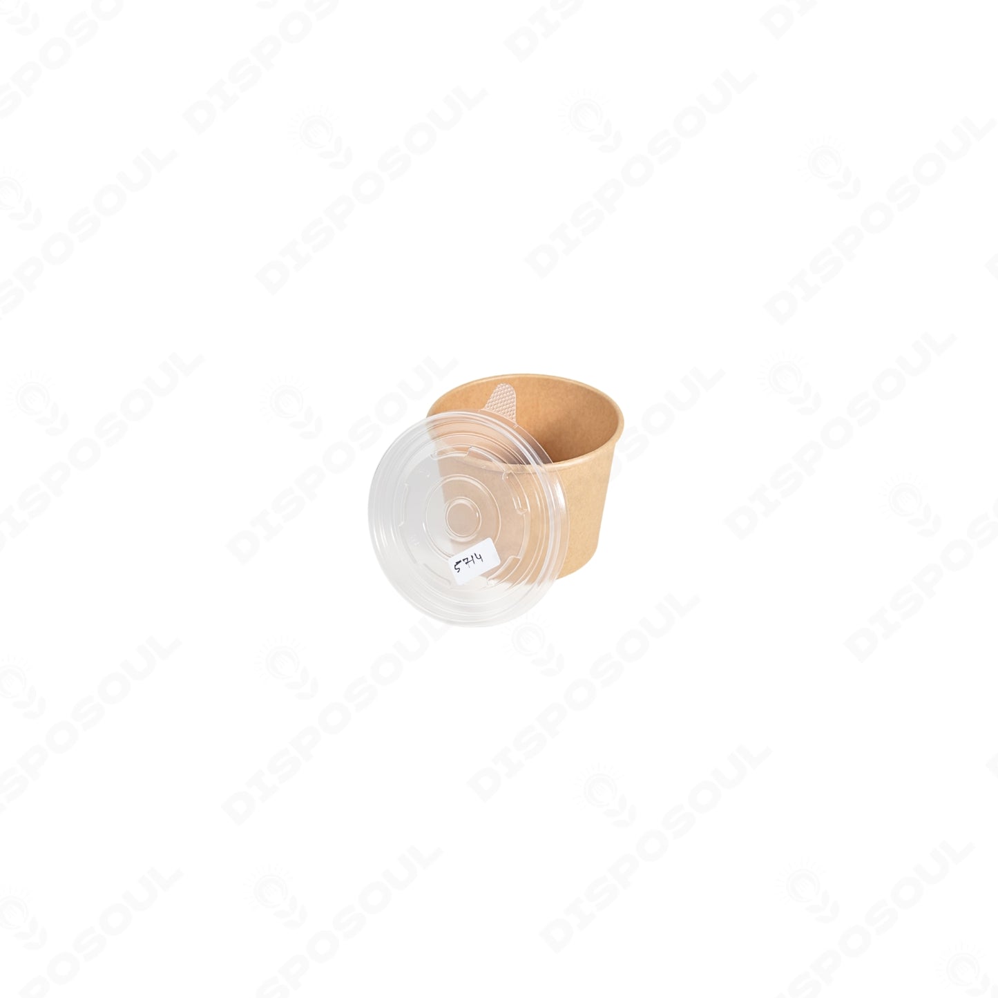 Disposoul Round Paper Container Kraft with 98DIA LID 250ML