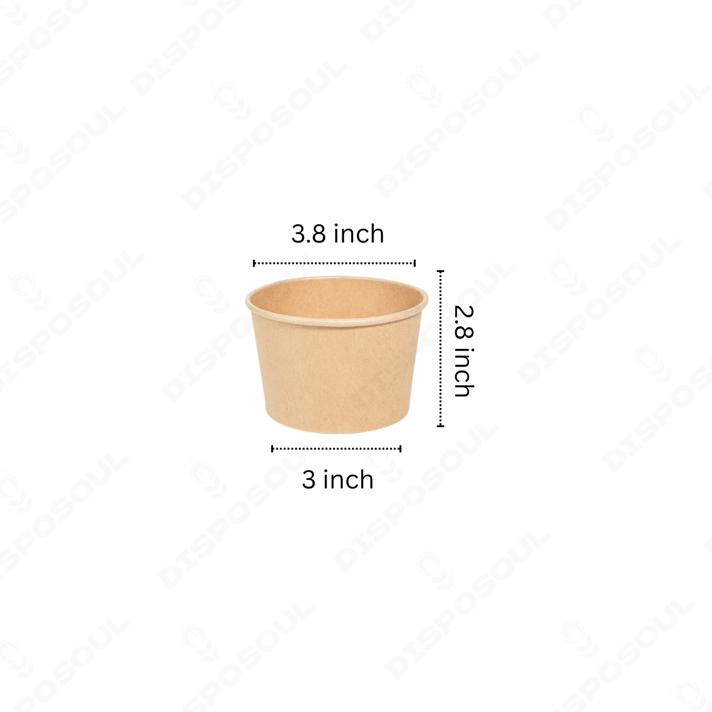 Disposoul Round Paper Container Kraft with 98DIA LID 350ML