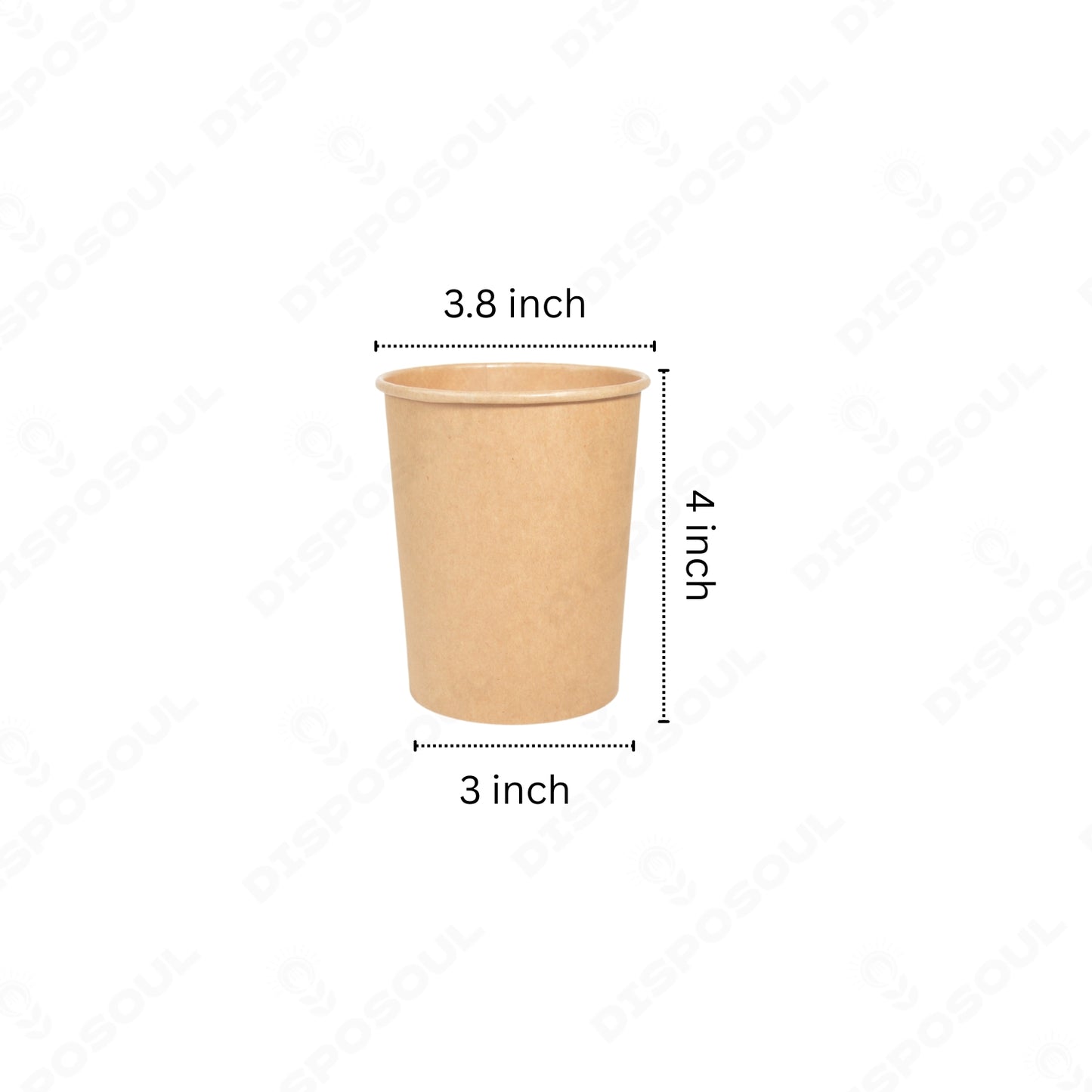 Disposoul Round Paper Container Kraft with 98DIA LID 500ML