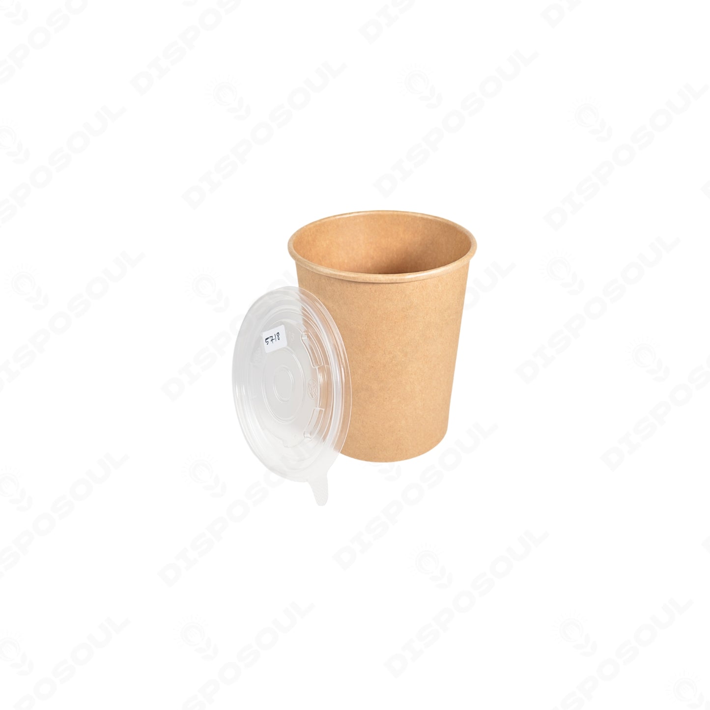 Disposoul Round Paper Container Kraft with 98DIA LID 500ML