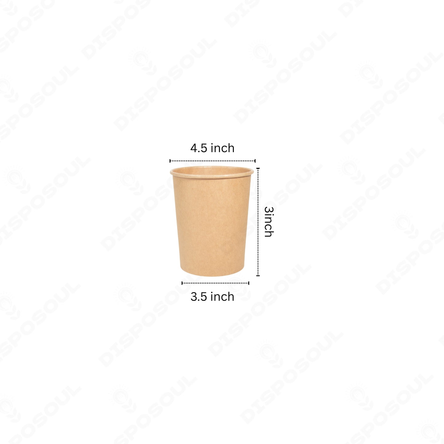 Disposoul Round Paper Container Kraft with 115DIA LID 500ML