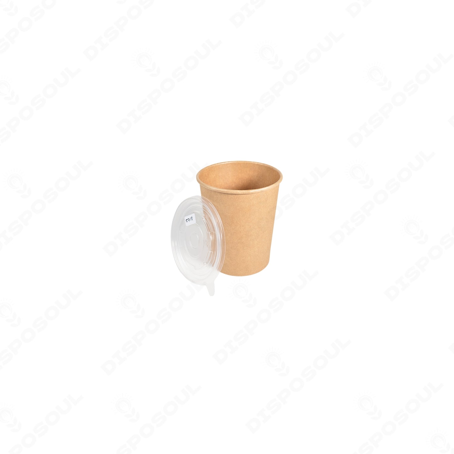 Disposoul Round Paper Container Kraft with 115DIA LID 500ML