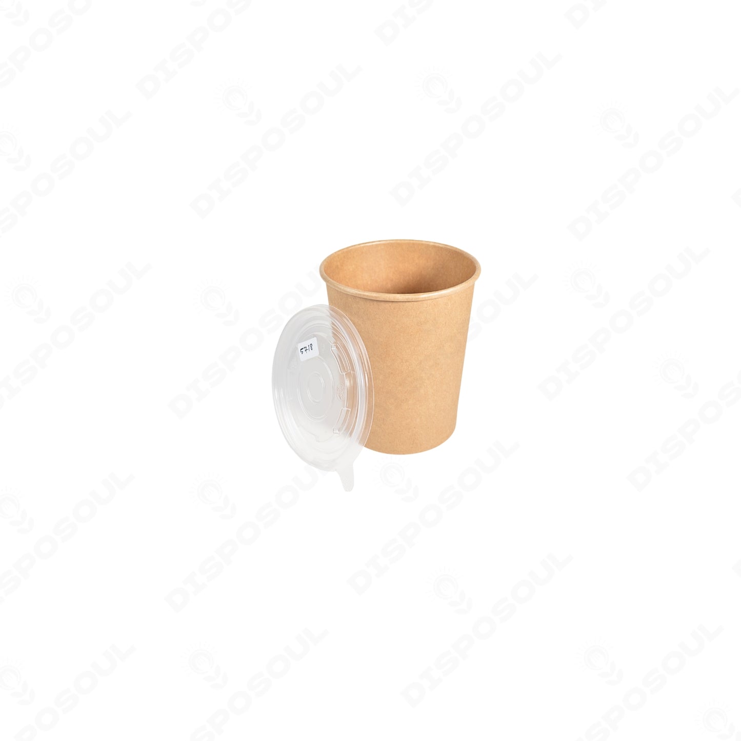 Disposoul Round Paper Container Kraft with 115DIA LID 750ML