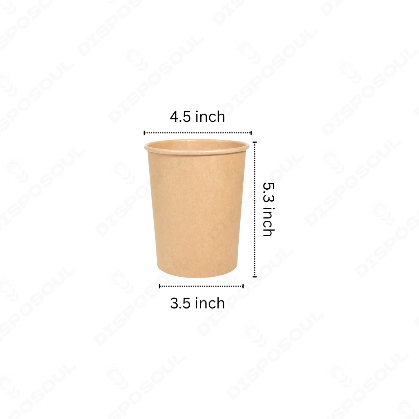 Disposoul Round Paper Container Kraft with 115DIA LID 1000ML