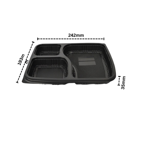 Disposoul 3 Compartment Meal Box XL Tray with Lid