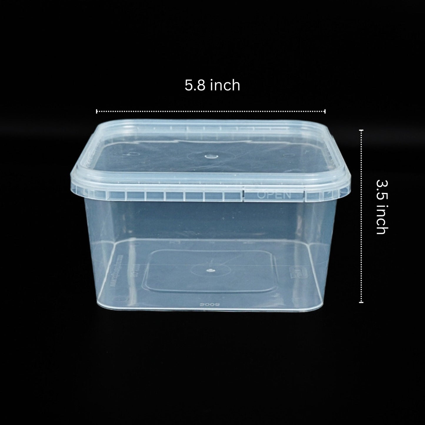 Disposoul Transparent Square Tamper Proof Container 1000ml