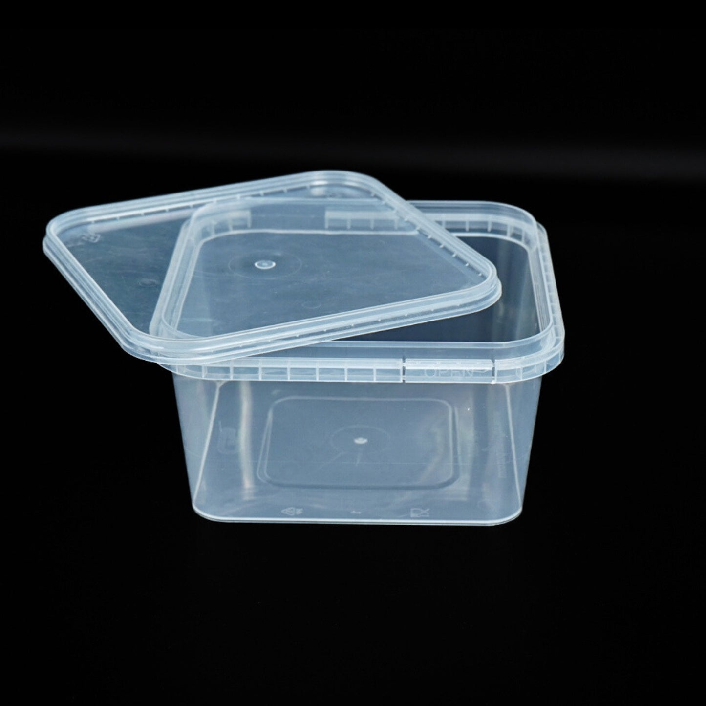 Disposoul Transparent Square Tamper Proof Container 1000ml