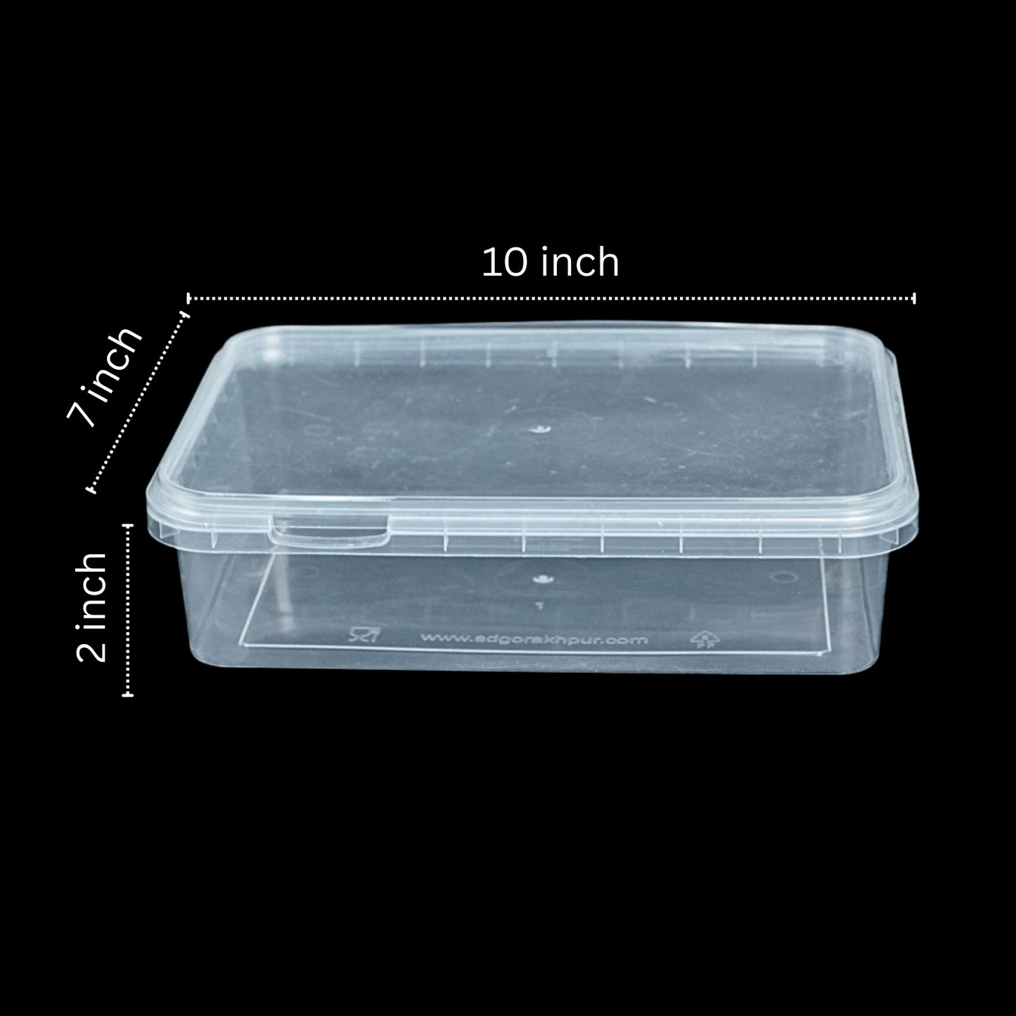 Disposoul Transparent Rectangular TAMPER PROOF CONTAINER With LID 1000Ml