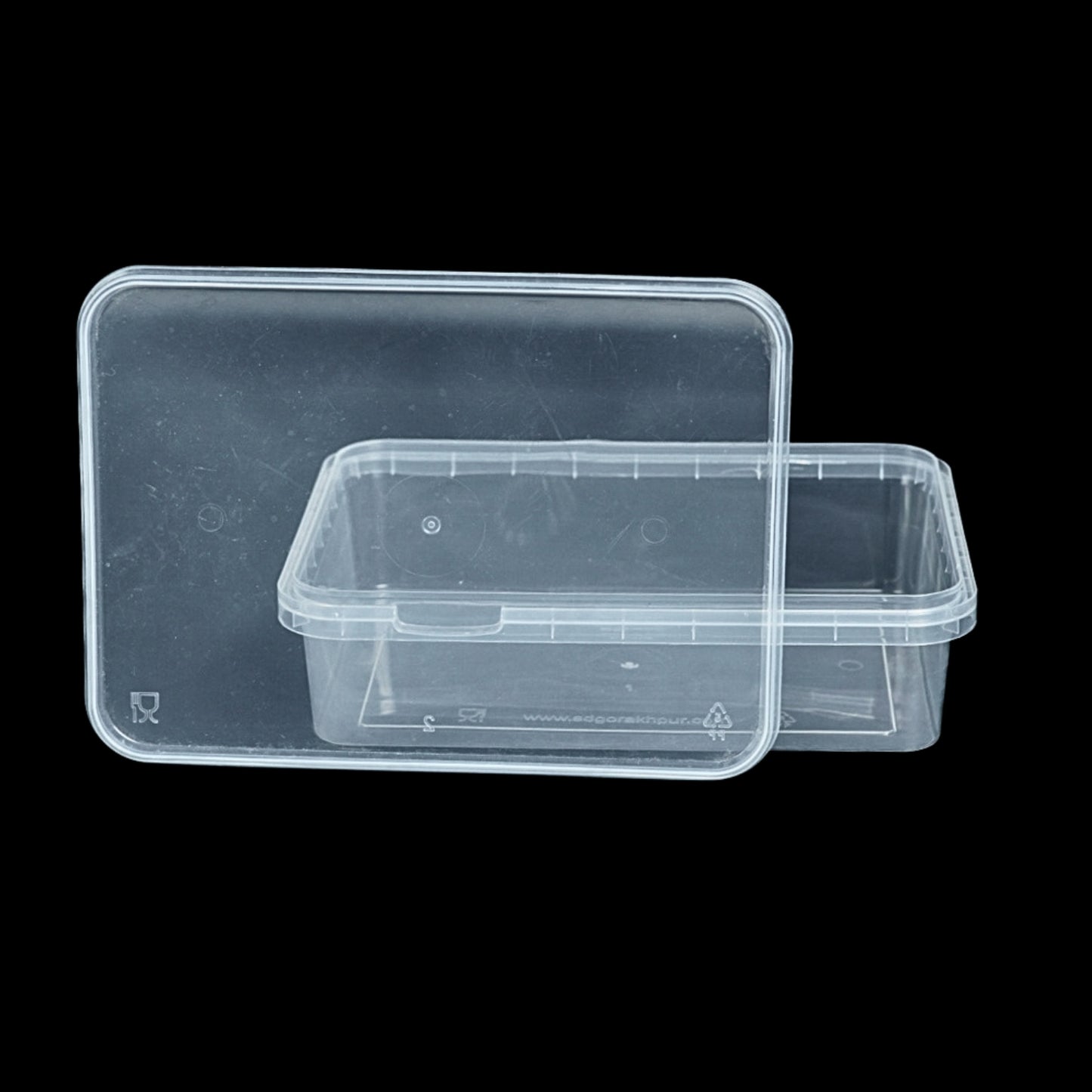 Disposoul Transparent Rectangular TAMPER PROOF CONTAINER With LID 1000Ml