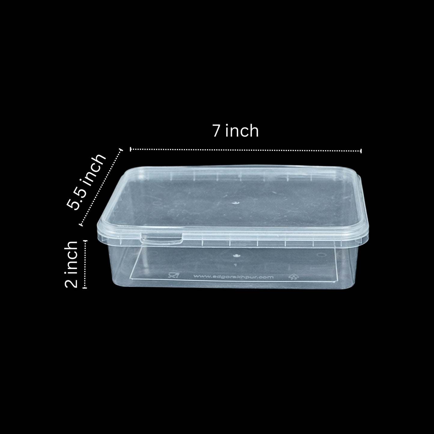 Disposoul Transparent Rectangular TAMPER PROOF CONTAINER With LID 500Ml