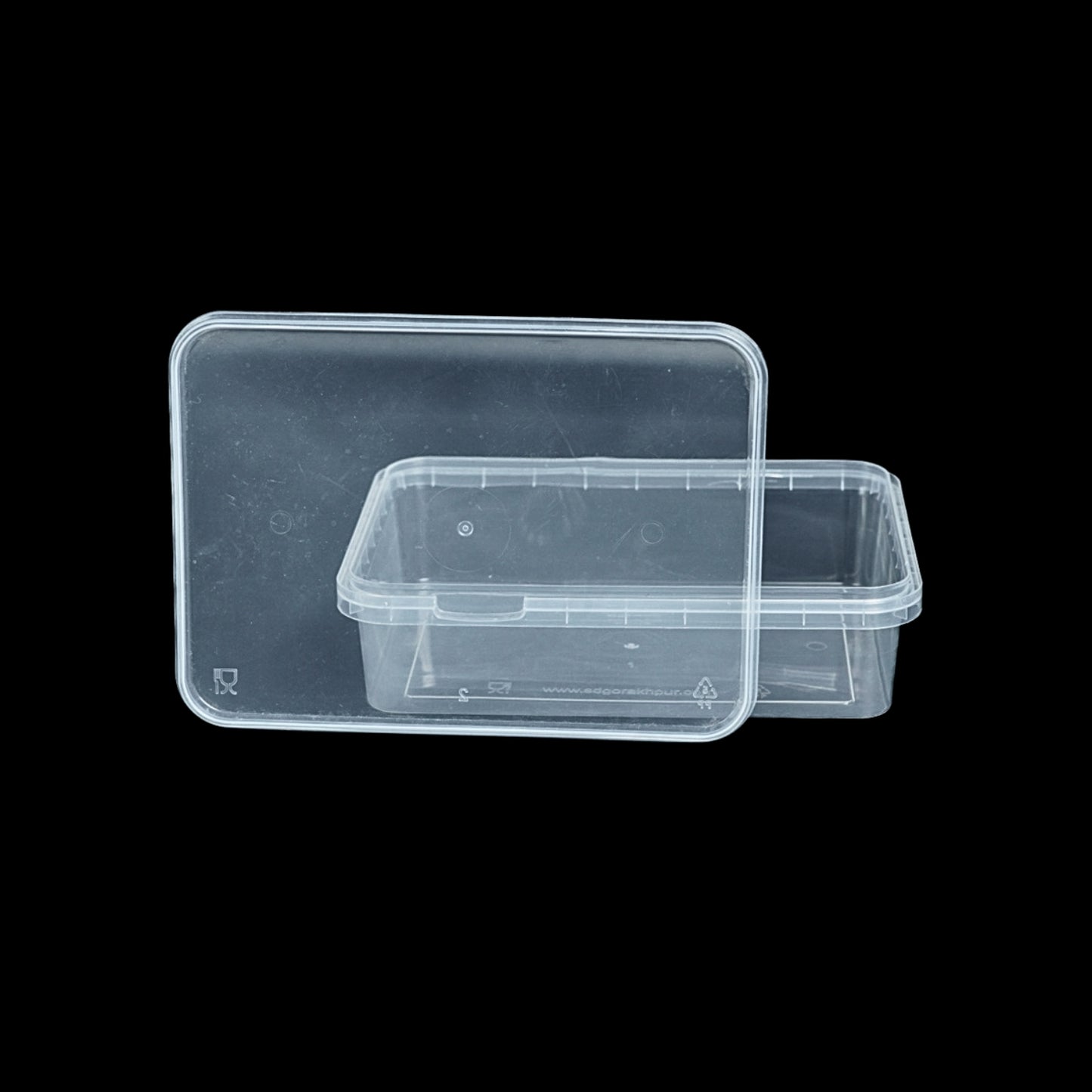 Disposoul Transparent Rectangular TAMPER PROOF CONTAINER With LID 500Ml