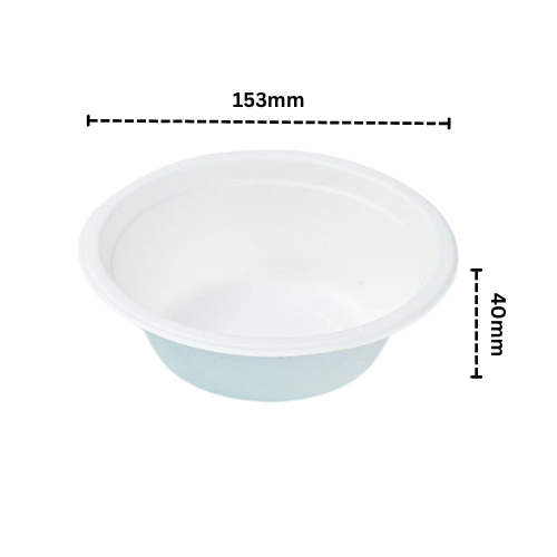 Disposoul Bagasse Round Disposable Bowl 350Ml