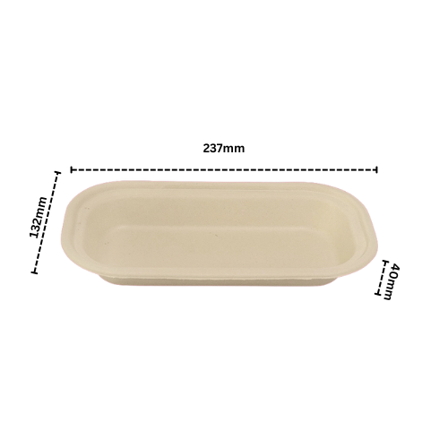Disposoul Biodegradable Bagasse Disposable Oval 500 Ml