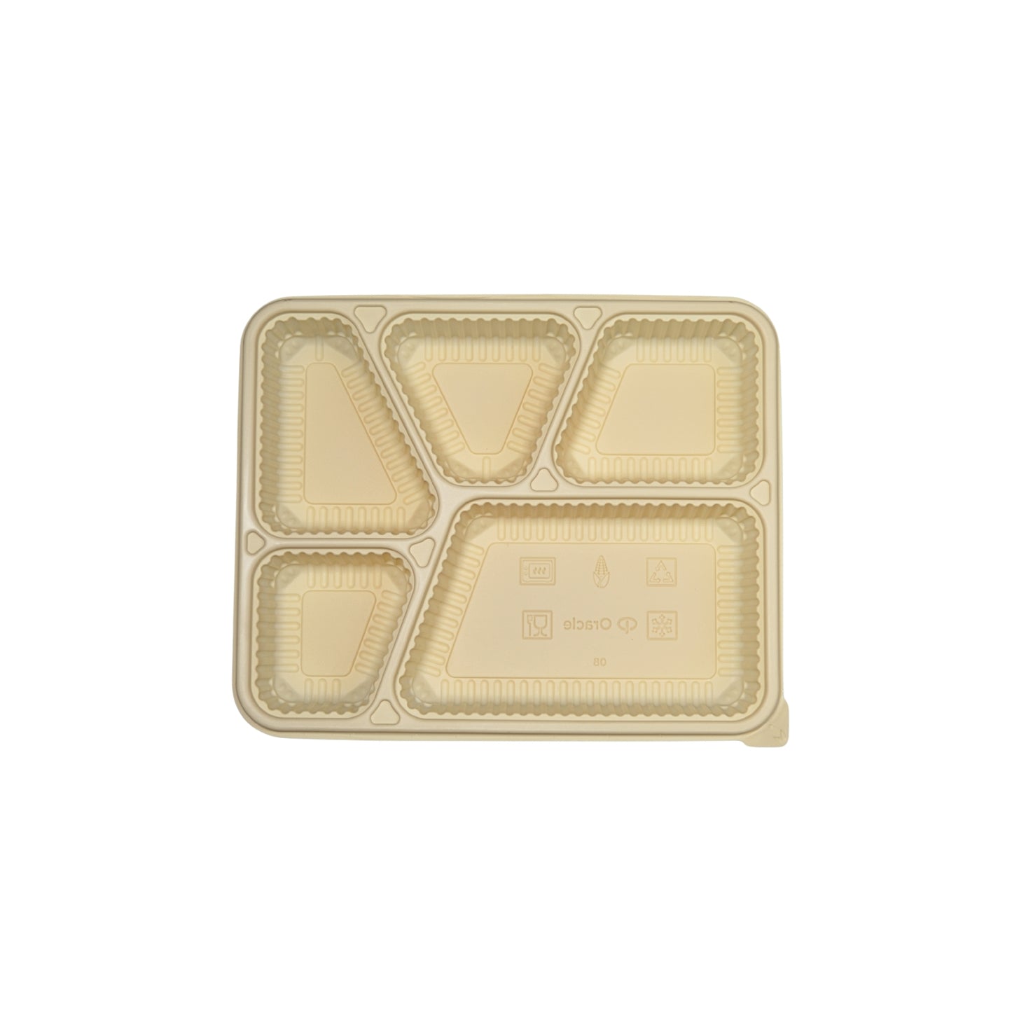 Disposoul 5 Compartment Cornstarch Meal Box Tray With Lid