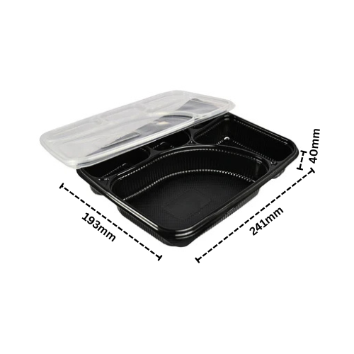 Disposoul 5 Compartment Meal Box Mini Tray With Lid