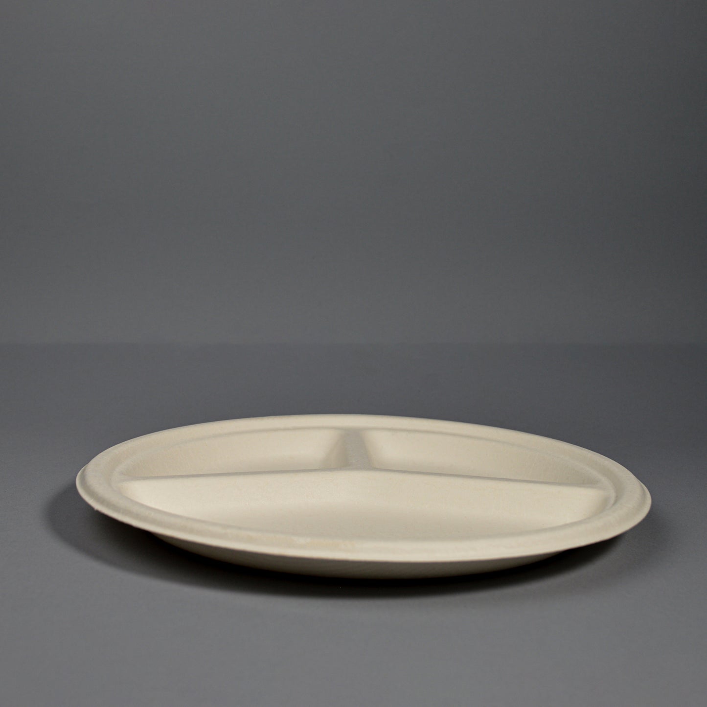 Disposoul Bagasse Round Disposable 3 CP Plate 9 inch