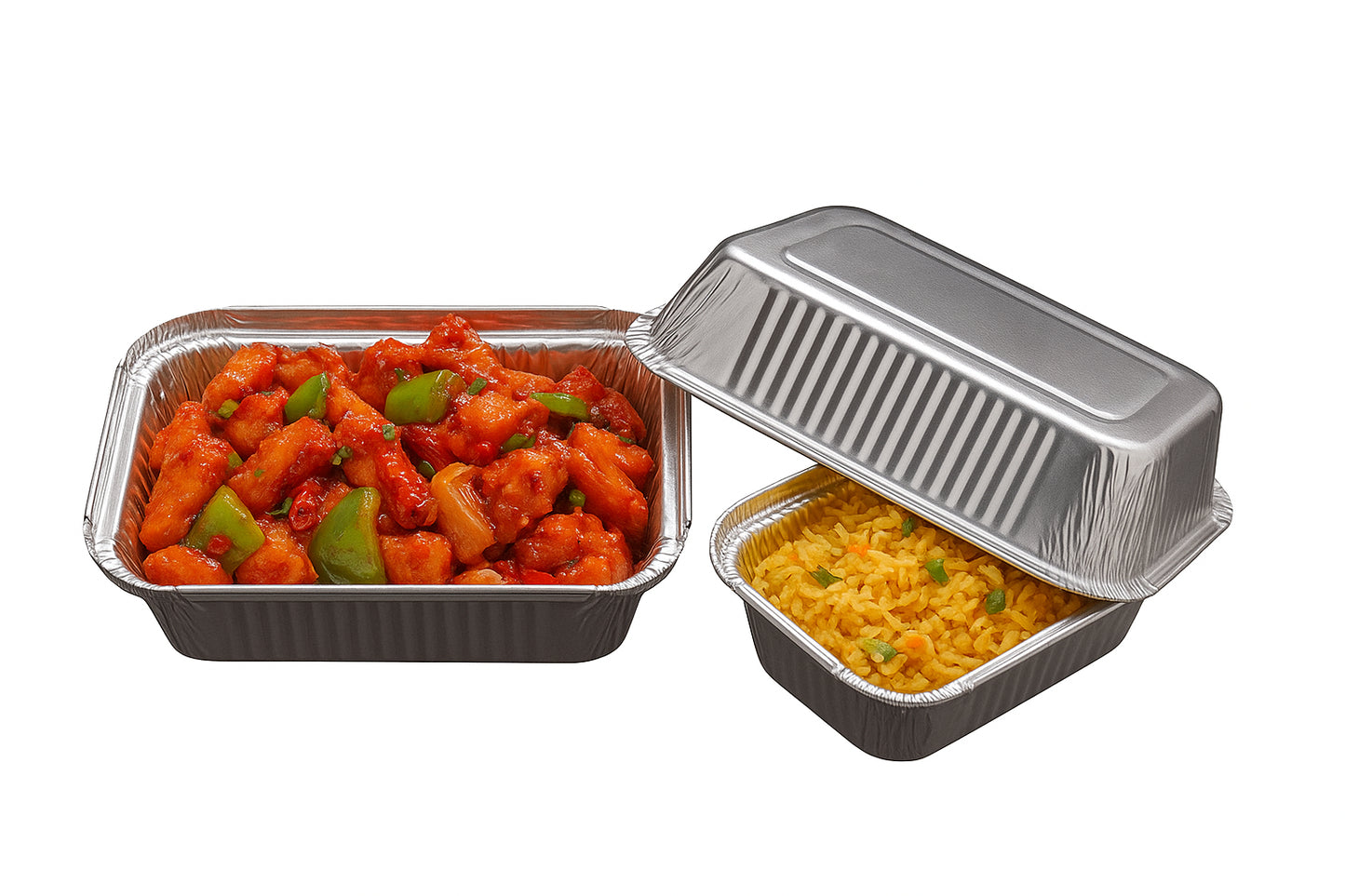 Disposoul 450ML Aluminum Foil Food Container WIth LID