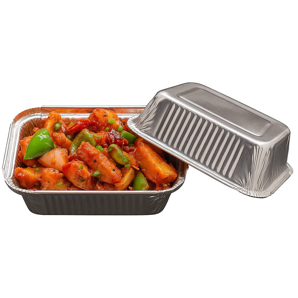 Disposoul 450ML Aluminum Foil Food Container WIth LID