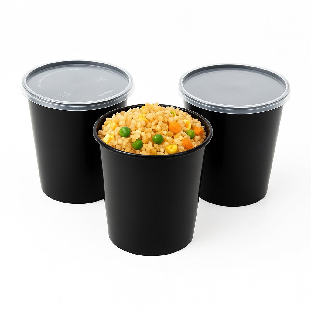 Disposoul Round Food Container With LID 34 Oz 1000Ml