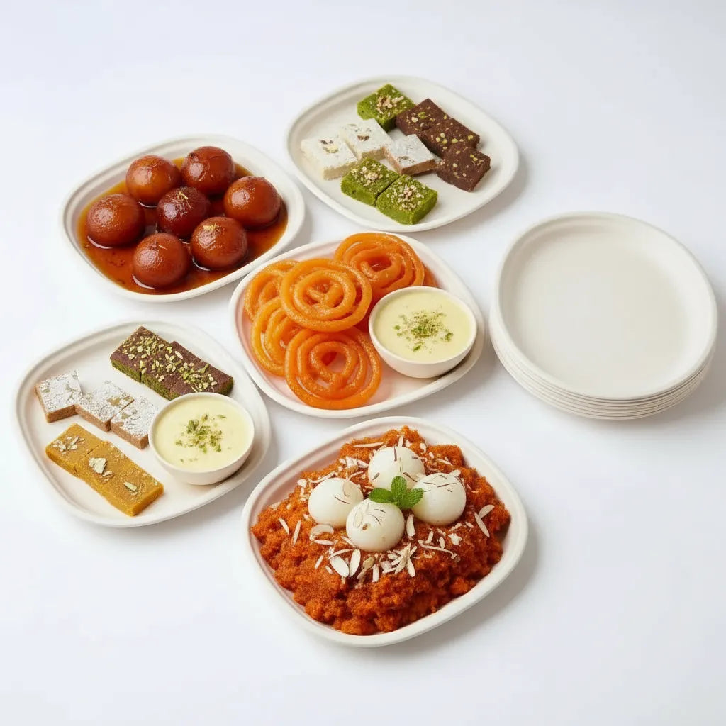 Disposoul Biodegradable Bagasse Round Disposable Plate 9 inch