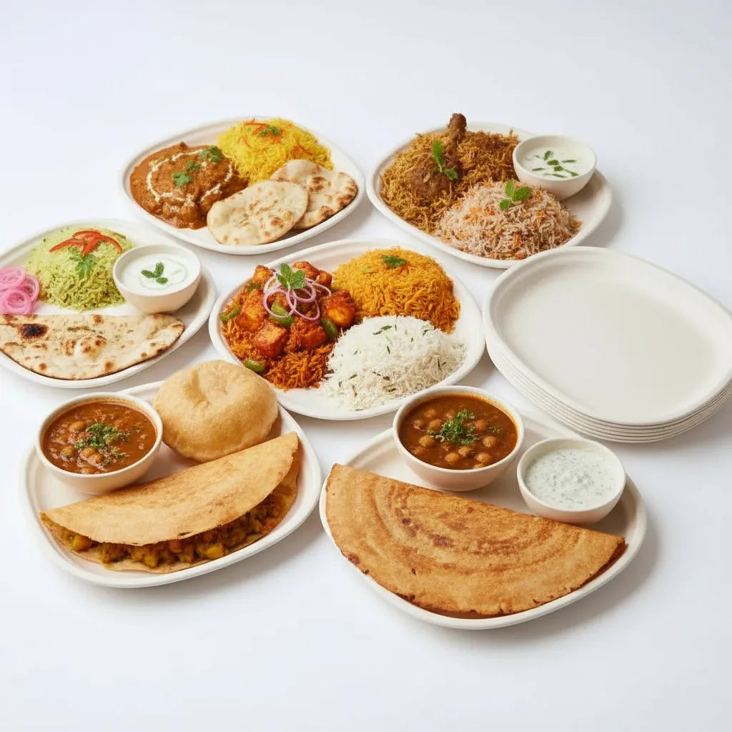 Disposoul Biodegradable Bagasse Round Disposable Plate 12 inch