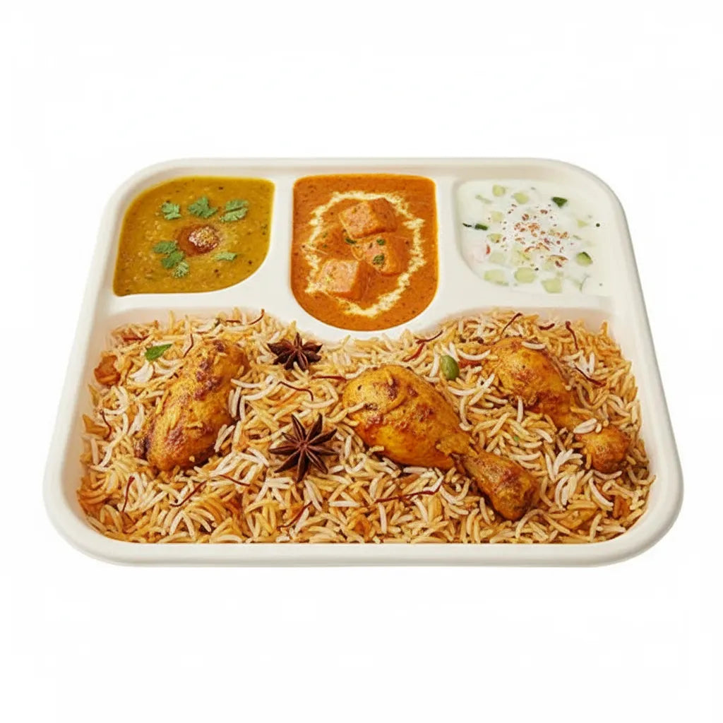 Disposoul Biodegradable Bagasse Disposable 4 CP Plate