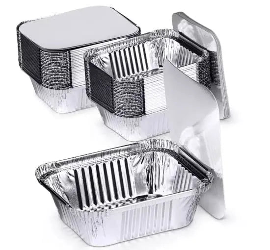 Disposoul 250ML Aluminum Foil Food Container WIth LID (Pack Of 100Pcs)